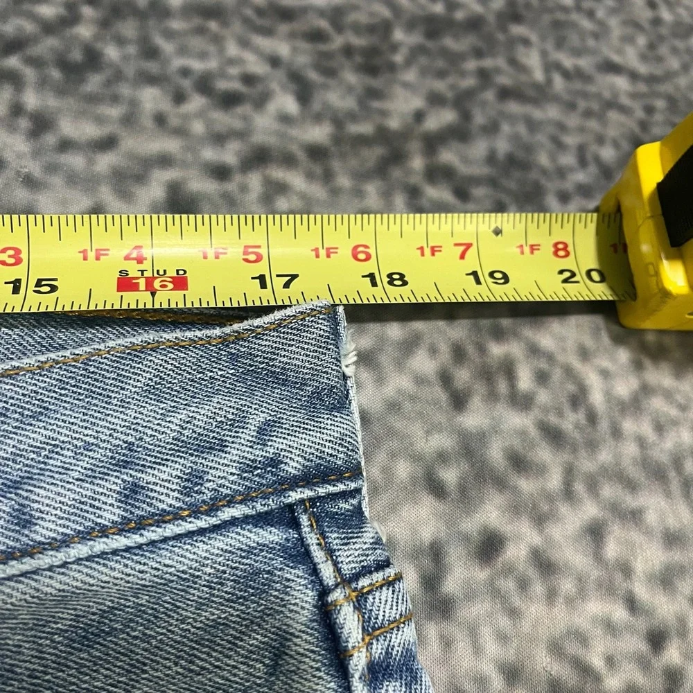 Levi's 501‎ Jeans Mens 35x32 Light Blue Denim Button Fly Straight Leg